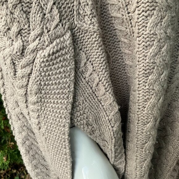 Anthro Sweater Poncho Cotton Wool with Convertable Collar Fiets Voor 2 M/L - Picture 4 of 7